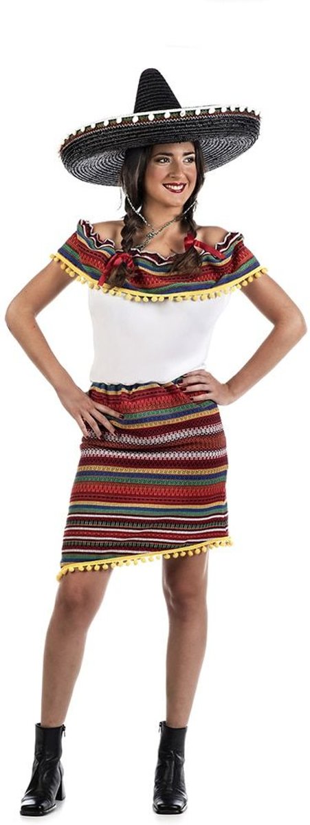 Spaans & Mexicaans Kostuum | Mexicaanse Jalisco Dans | Vrouw | Maat 42 | Carnaval kostuum | Verkleedkleding